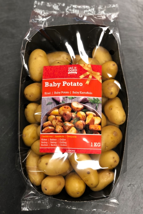 JvdO Potatoes - Feestdagen 2018 - Baby Potato 1kg flowpack verpakking